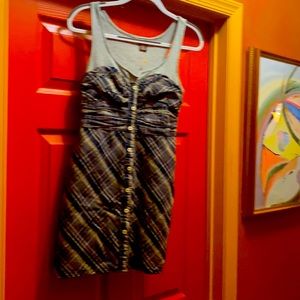 Free People 100% Cotton Plaid Mini Dress